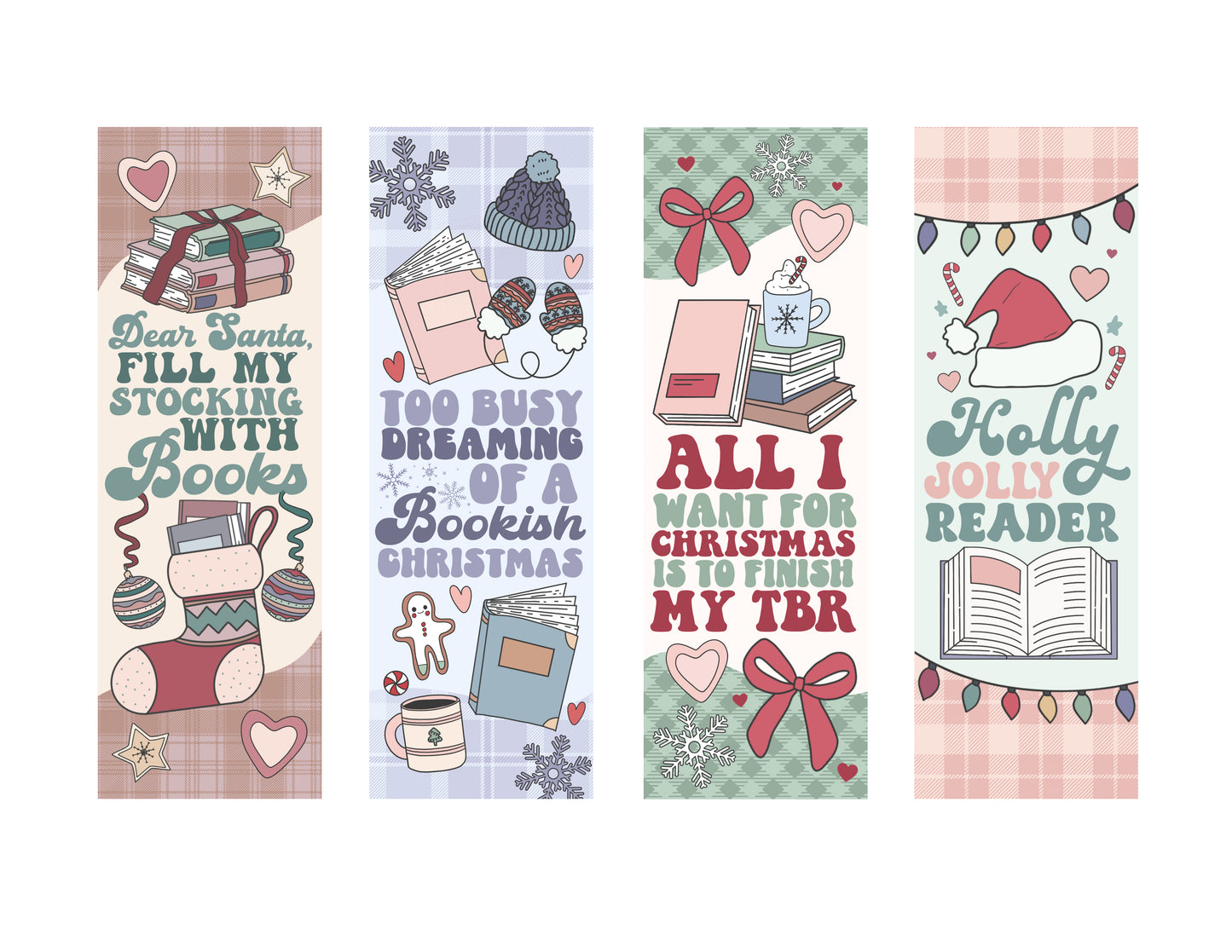 Set of 4 Christmas Bookmarks