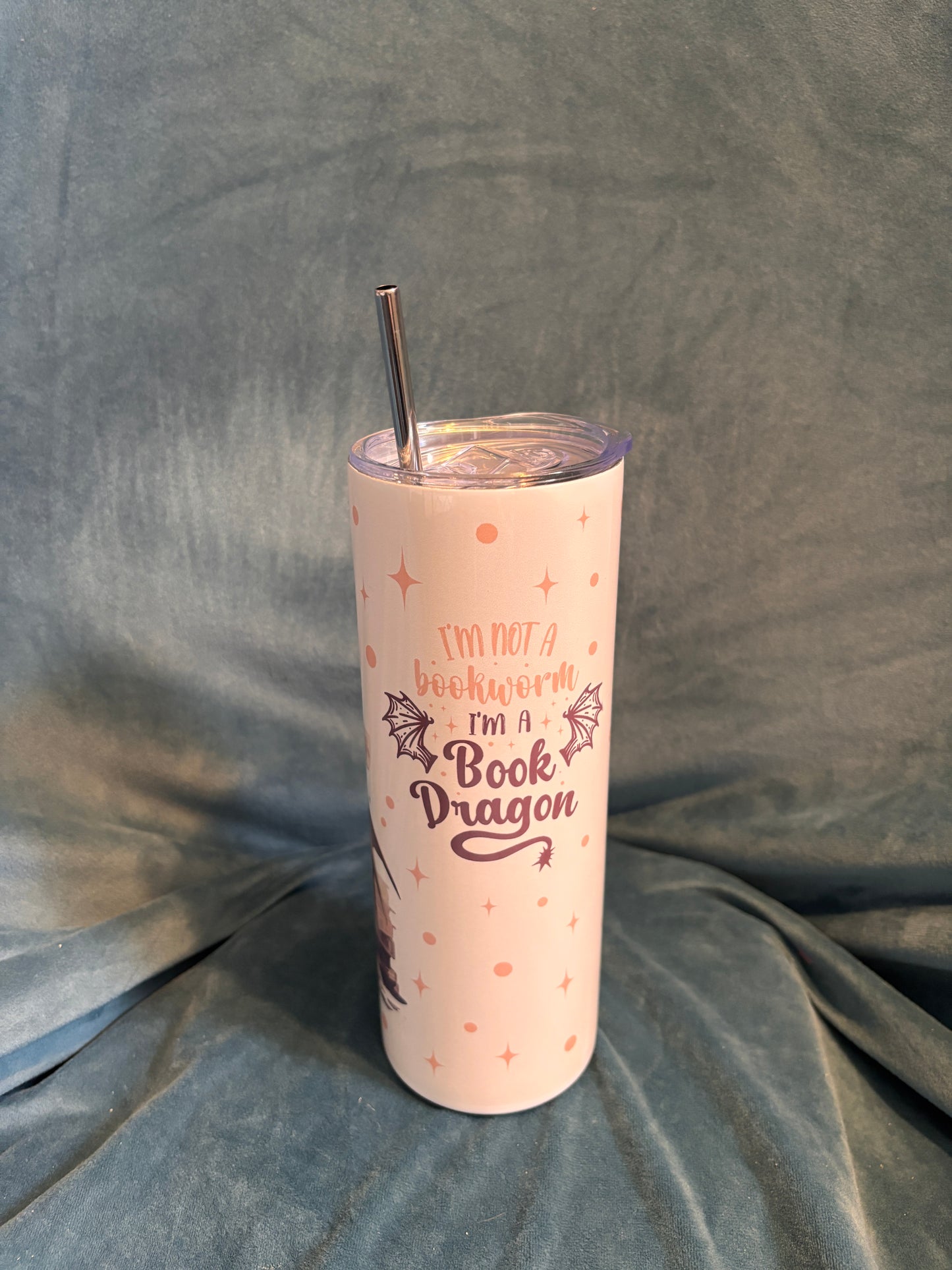 Im not a bookworm I'm a book dragon metal tumbler