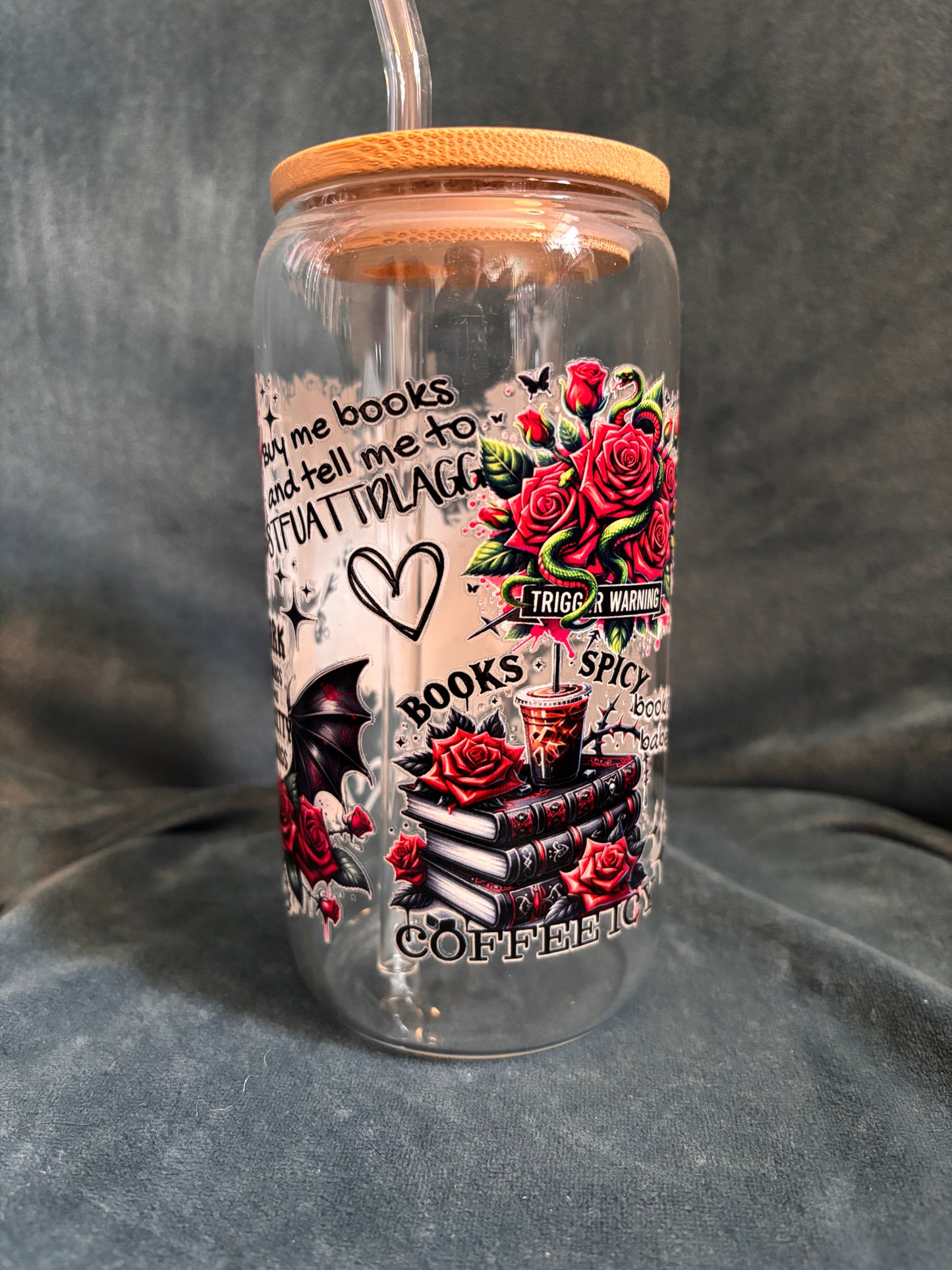 Dark Romance themed Libby glass
