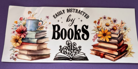 Easily distracted by books UV DTF Wraps