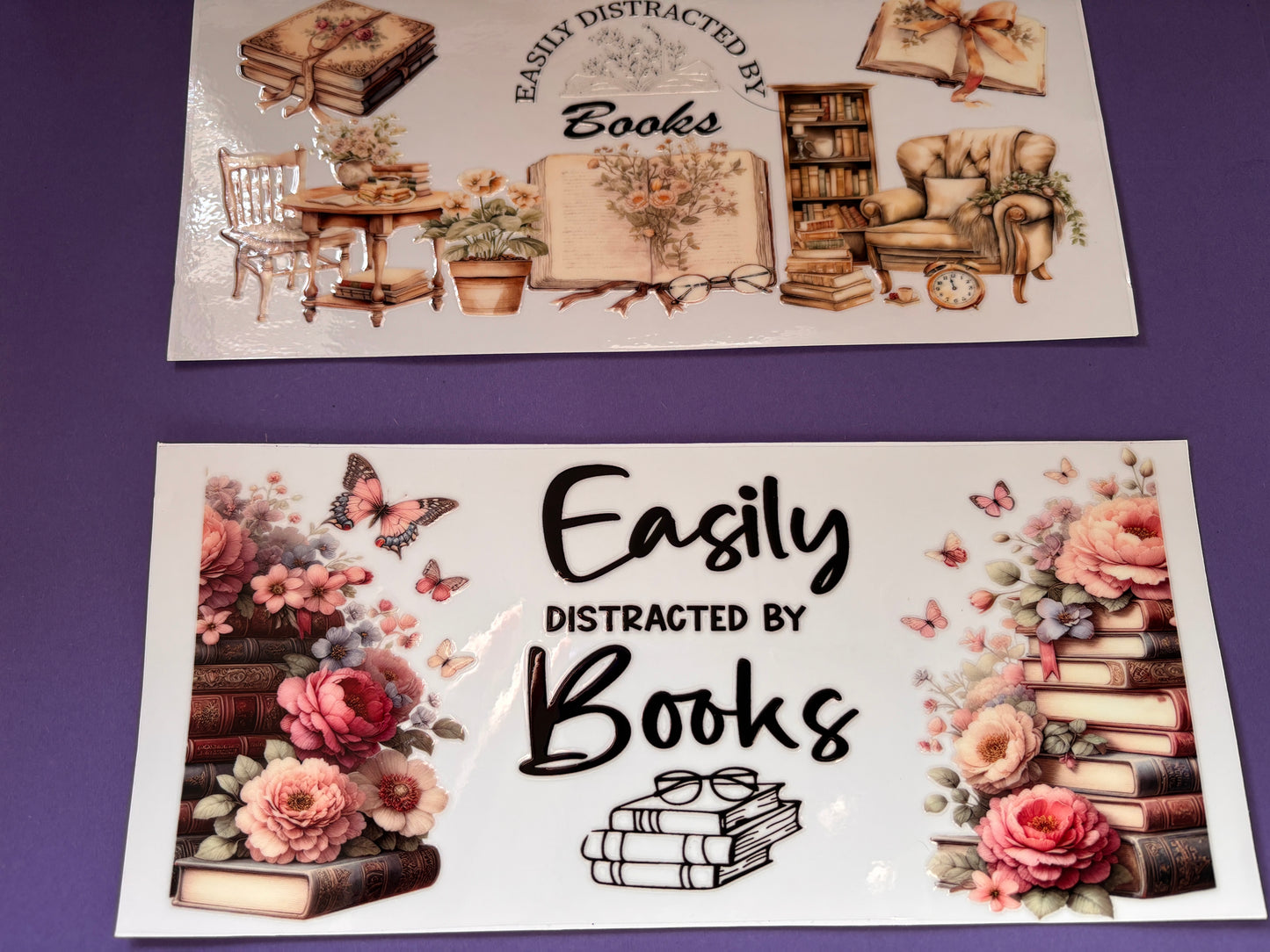 Easily distracted by books UV DTF Wraps