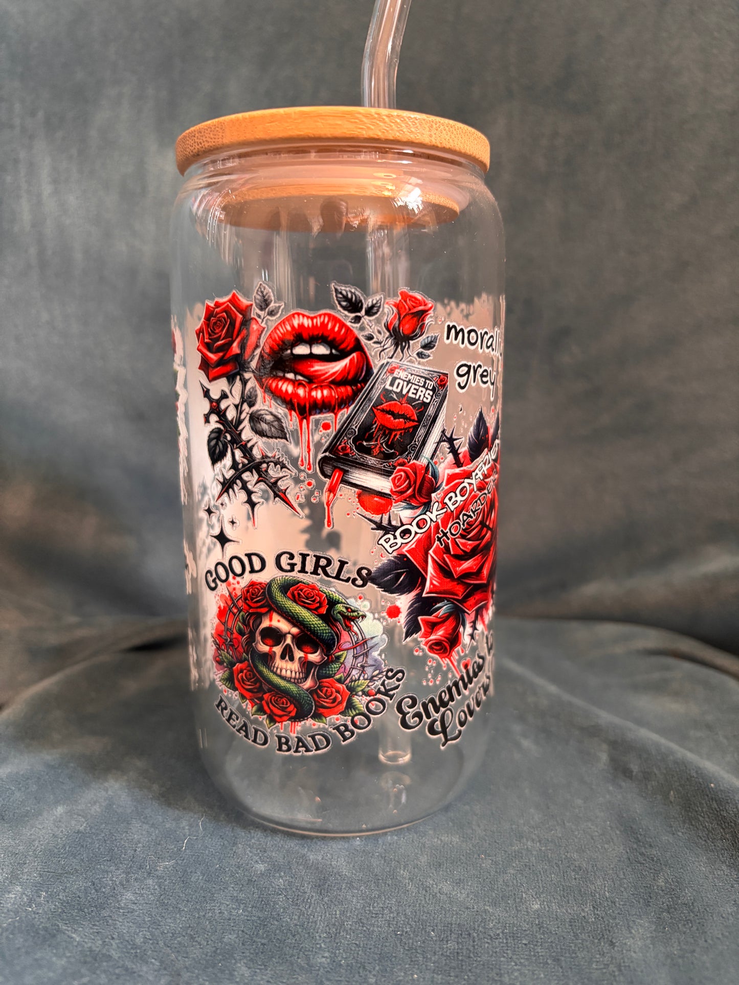 Dark Romance themed Libby glass