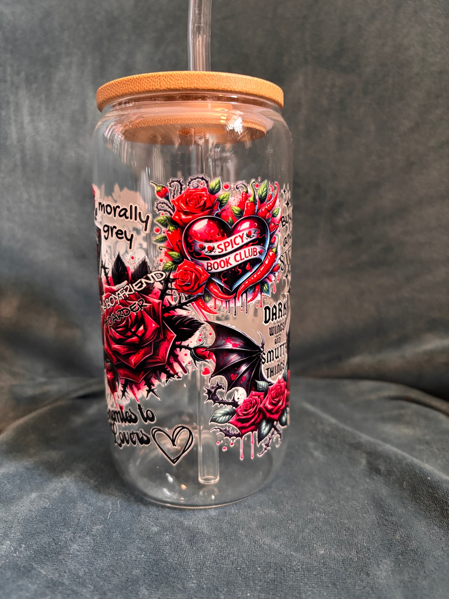 Dark Romance themed Libby glass