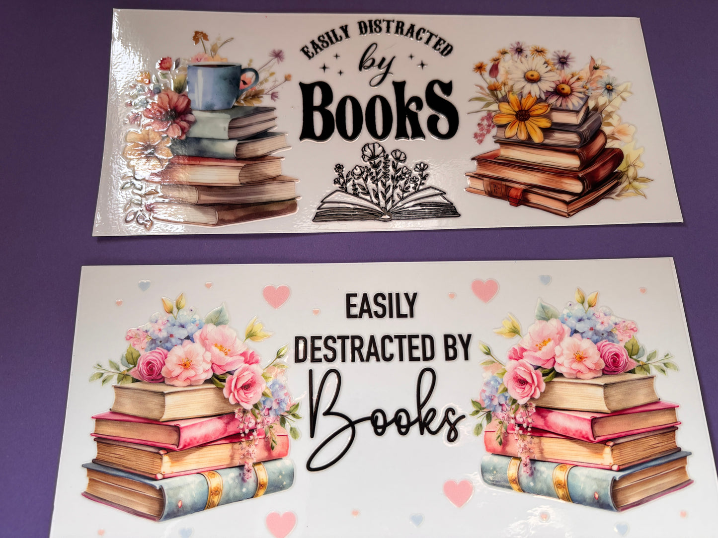 Easily distracted by books UV DTF Wraps