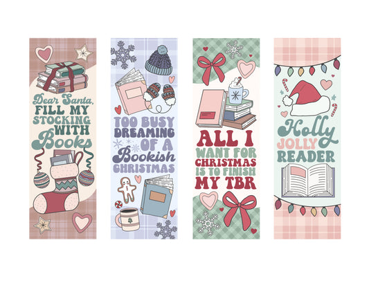 Set of 4 Christmas Bookmarks