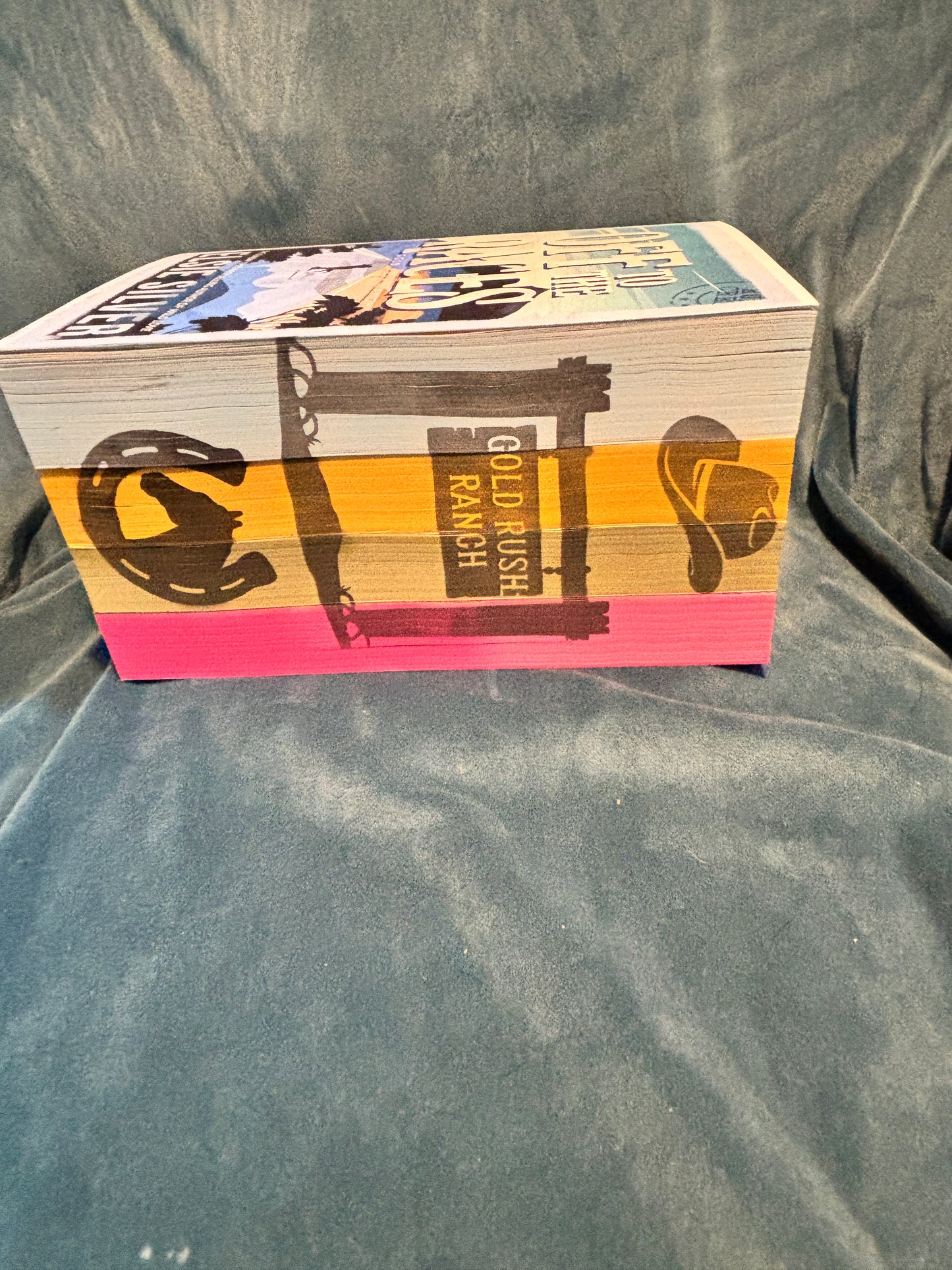 Gold Rush Ranch by Elsie Silver hand sprayed paperback books
