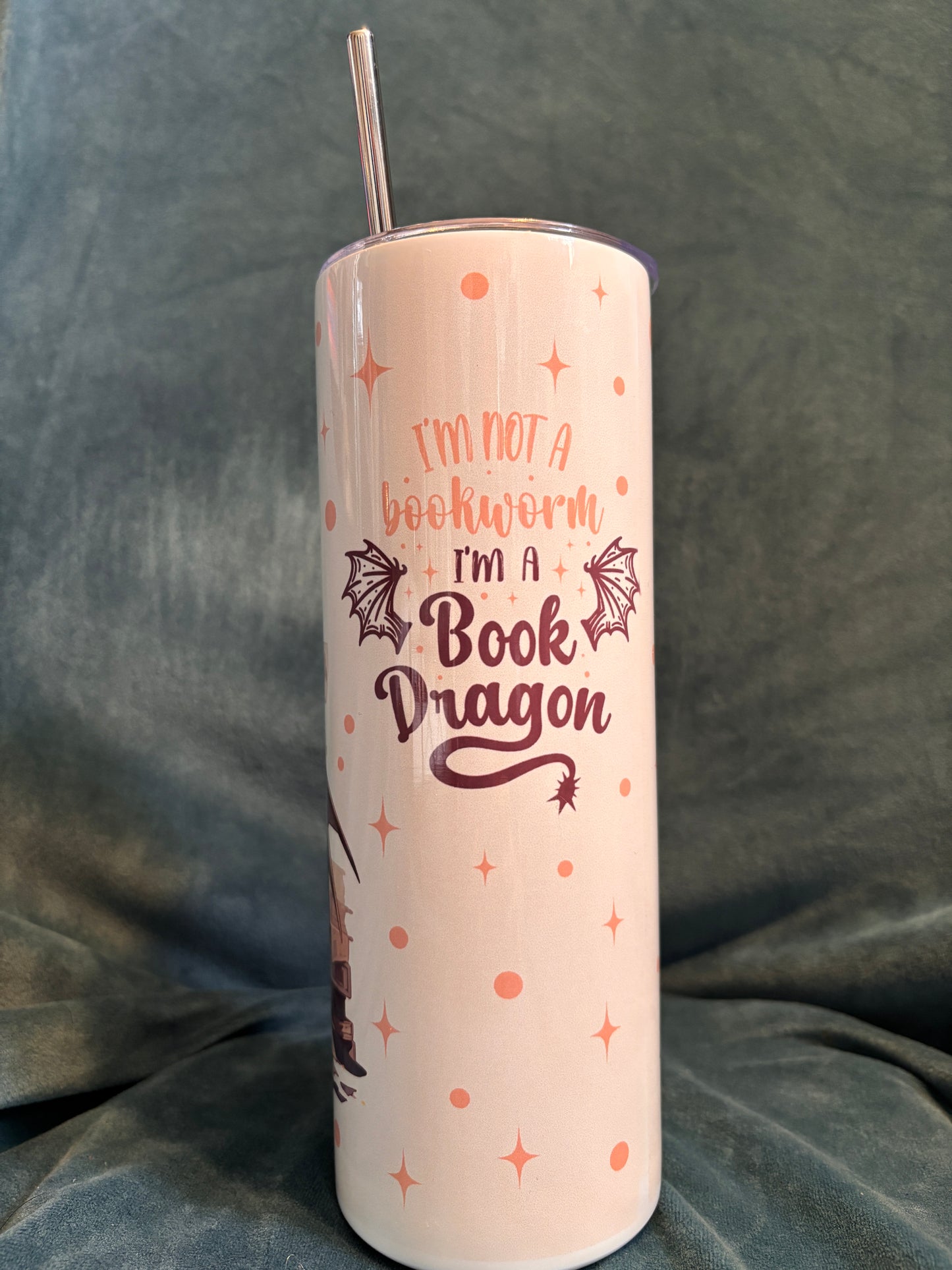 Im not a bookworm I'm a book dragon metal tumbler