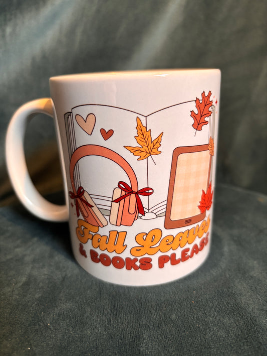Fall leaves and books please mug