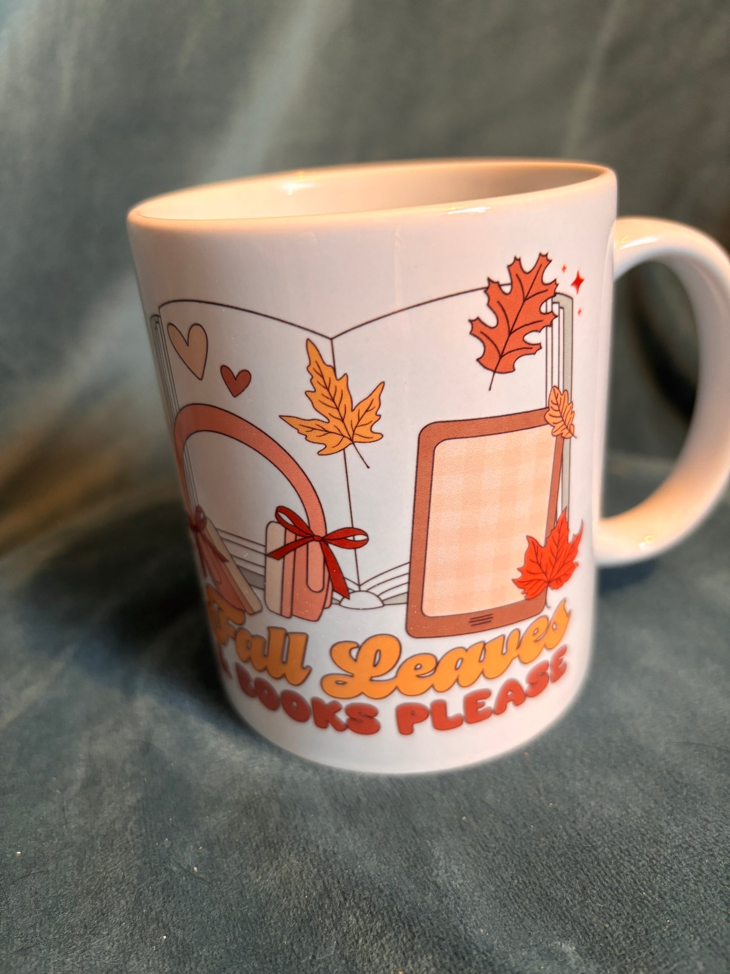 Fall leaves and books please mug