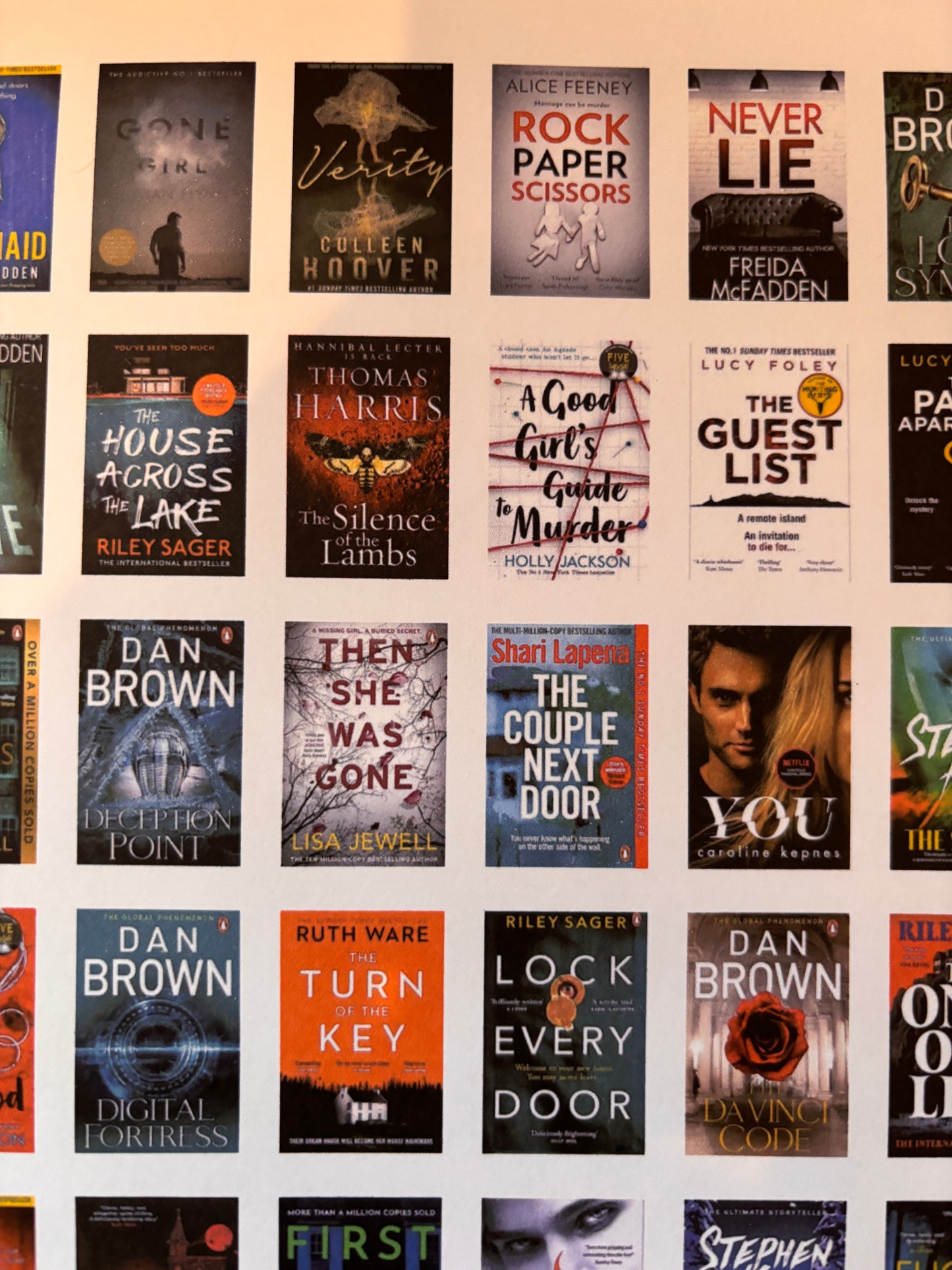 Goodreads Top 50 Thrillers of all time Book Cover Stickers