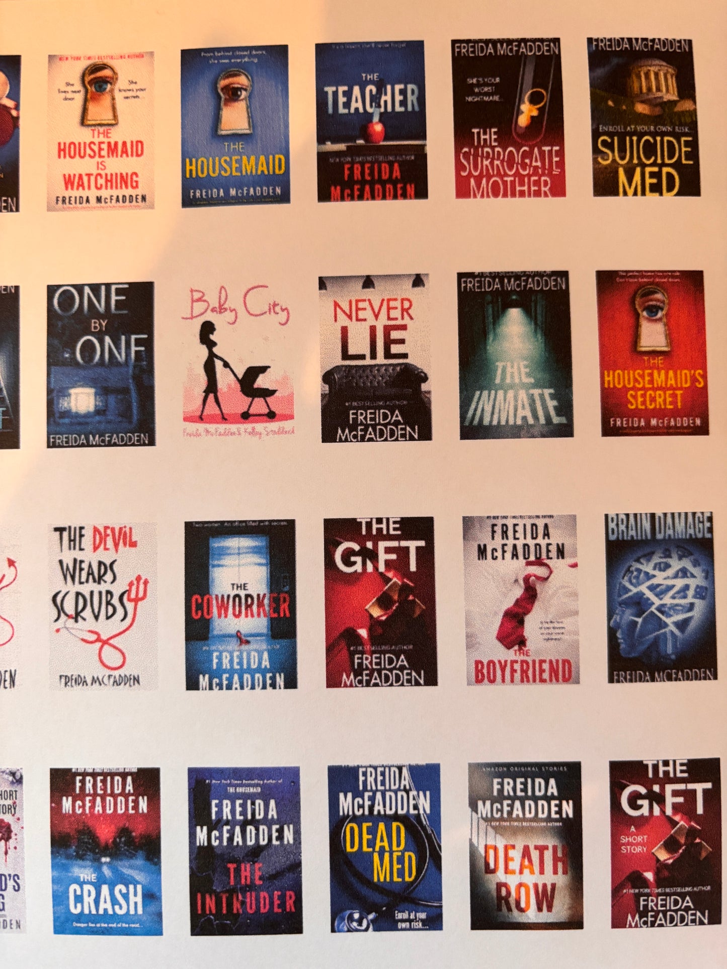 Freida McFadden Book Cover Stickers