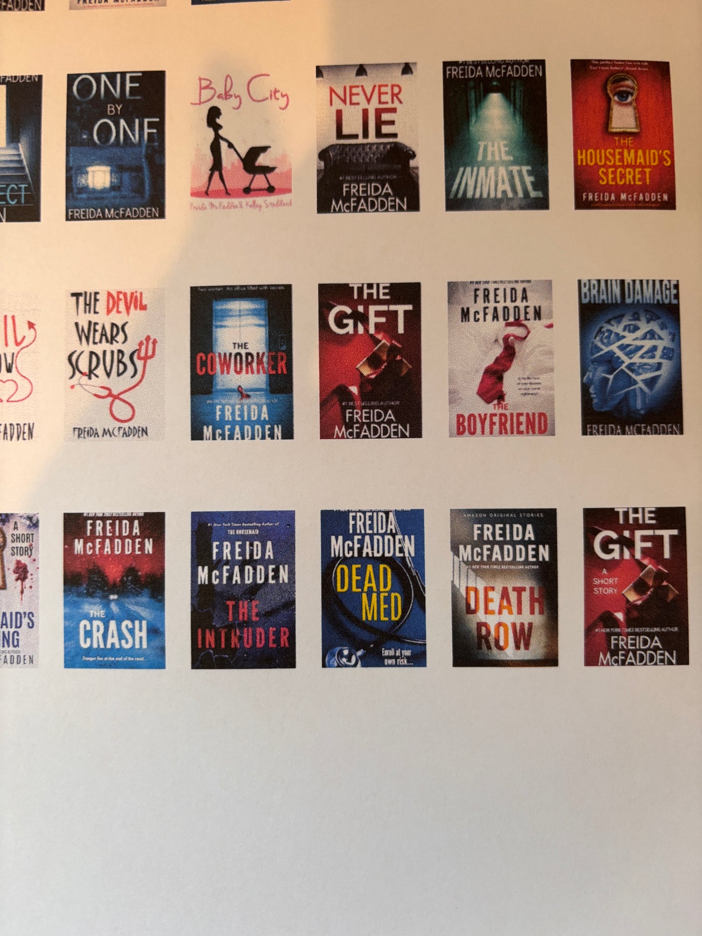 Freida McFadden Book Cover Stickers