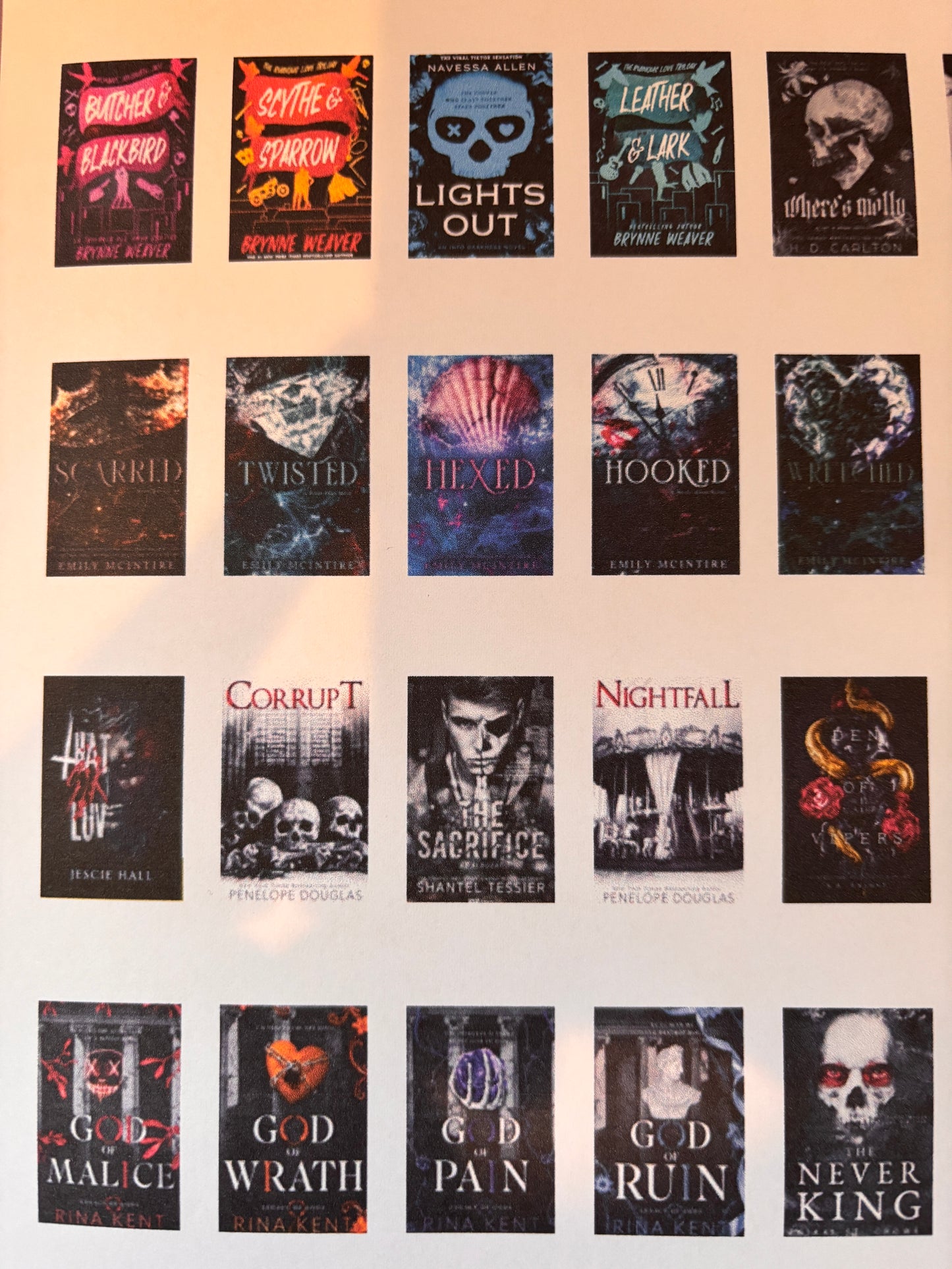 50 Dark Romance Book Cover Stickers