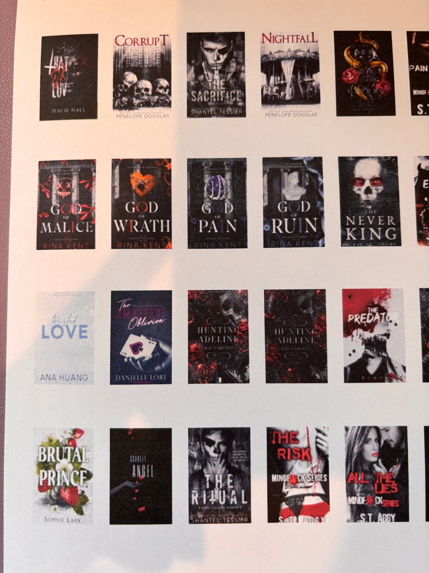 50 Dark Romance Book Cover Stickers