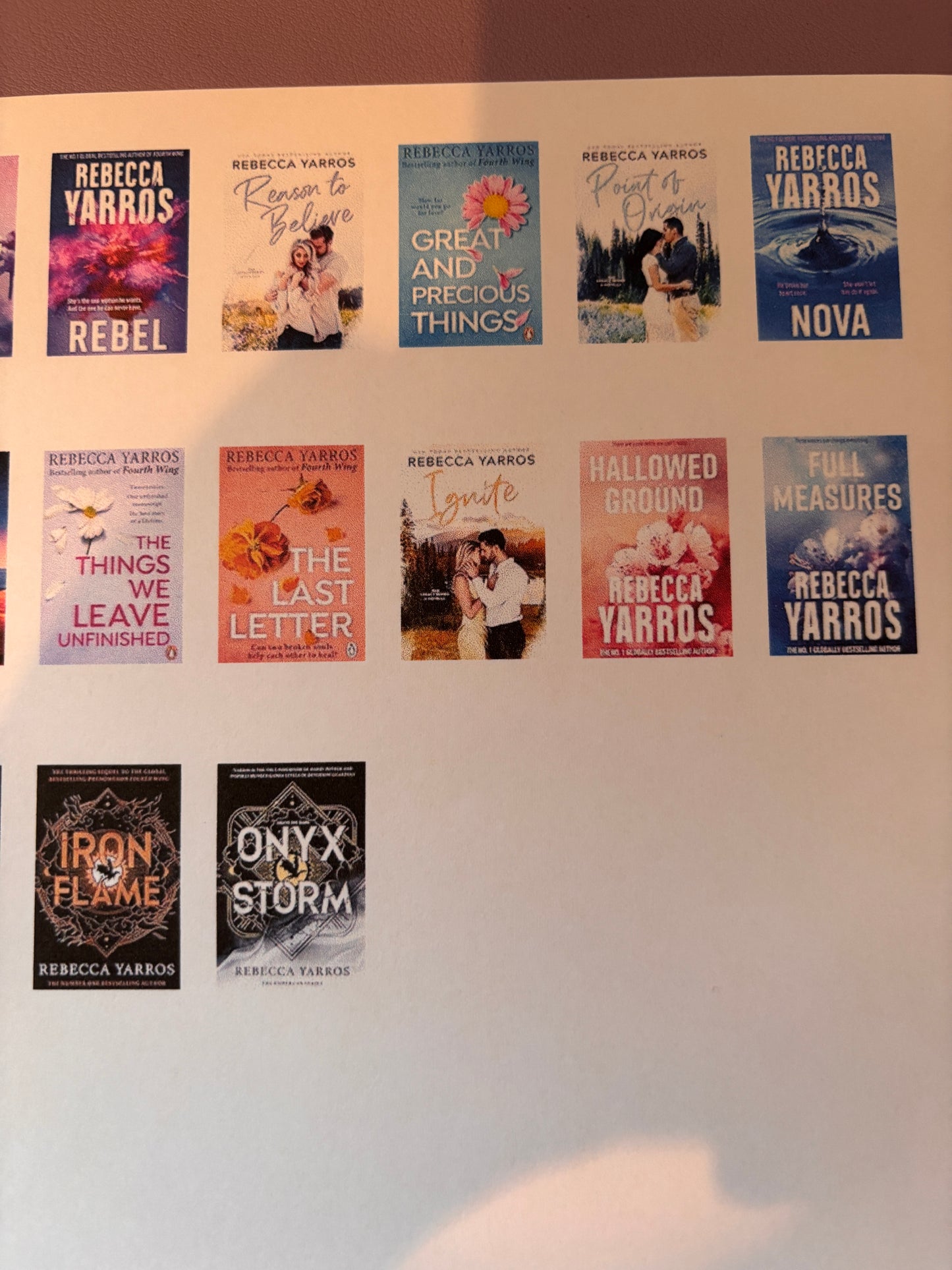 Rebecca Yarros Book Cover Stickers