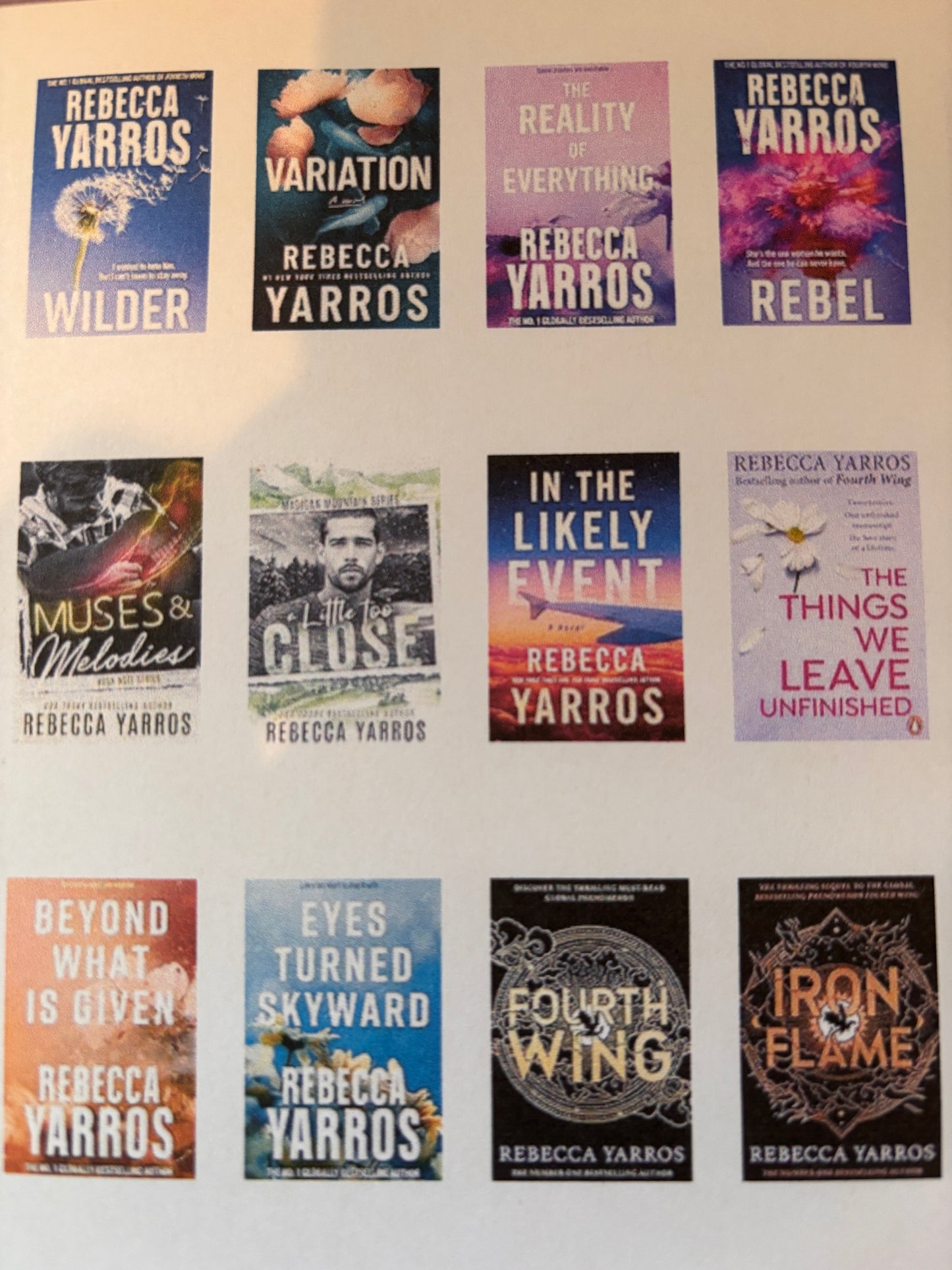 Rebecca Yarros Book Cover Stickers
